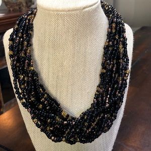 20” multi stung with dark glass beads